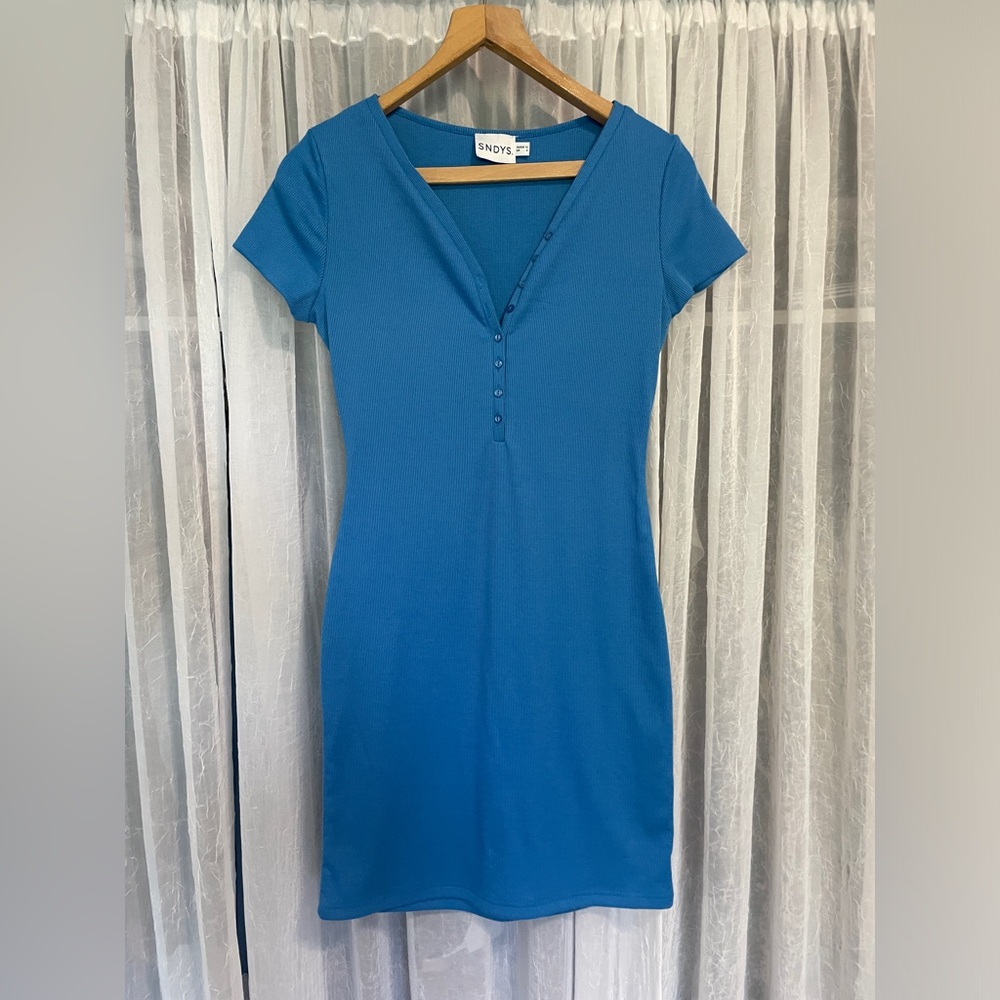 SNDYS blue cotton jersey dress